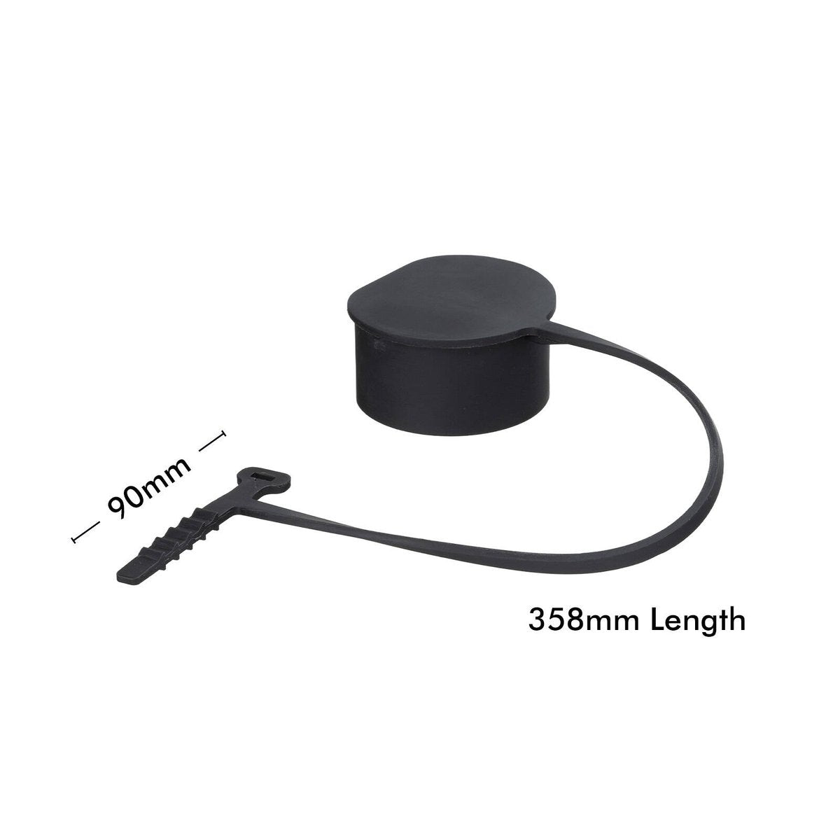 DETA EV Charger Connector Cover with Tie EVCM88 - Black Rubber