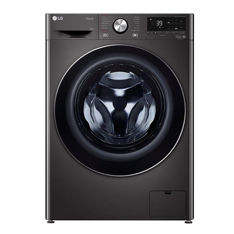 LG Series 9 9kg Front Load Washing Machine - Black Steel, 1600rpm Spin, 5 Star Energy and Water - WV9-1609B