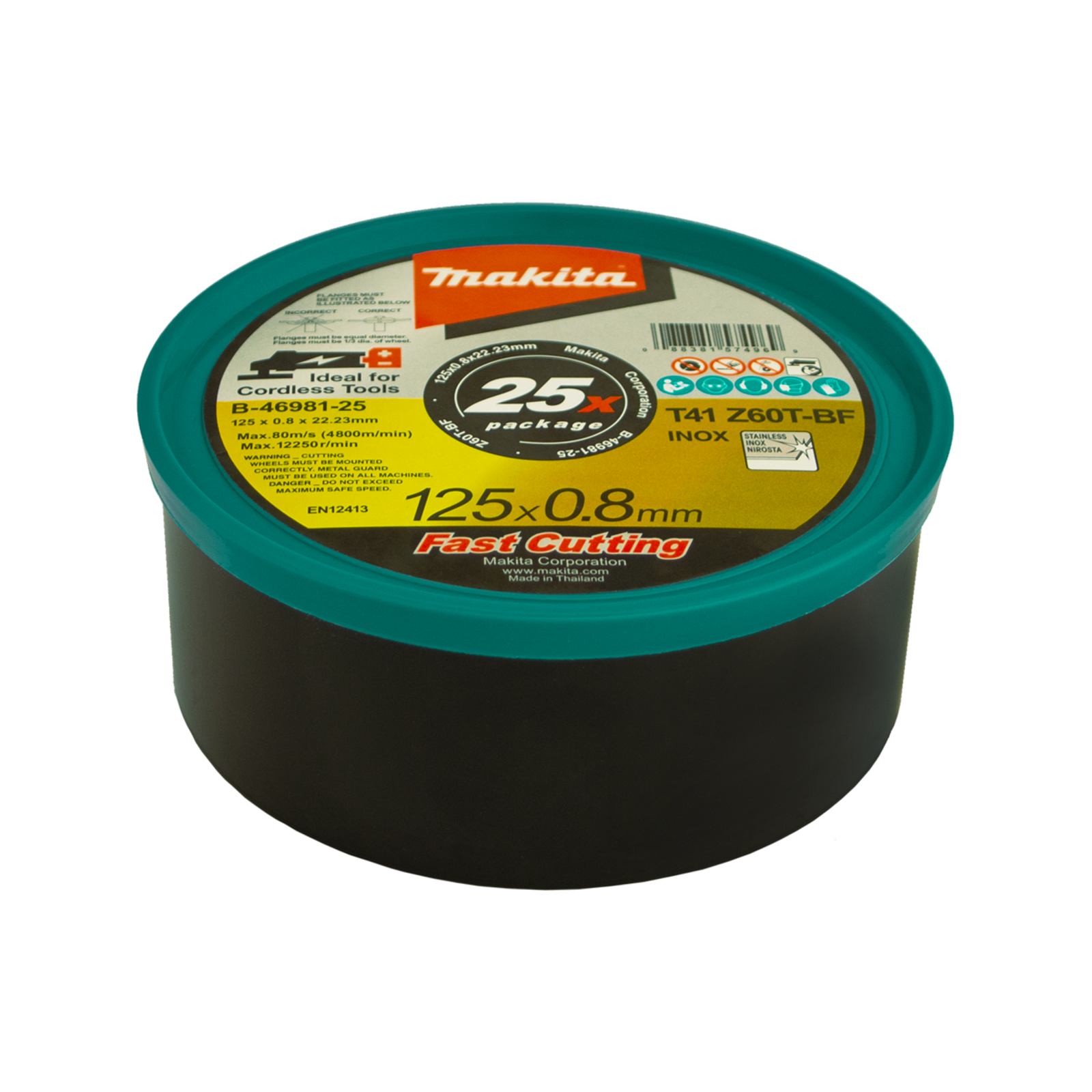 Makita 125 x 0.8 x 22.23mm Cutting Wheel - 25 Pack