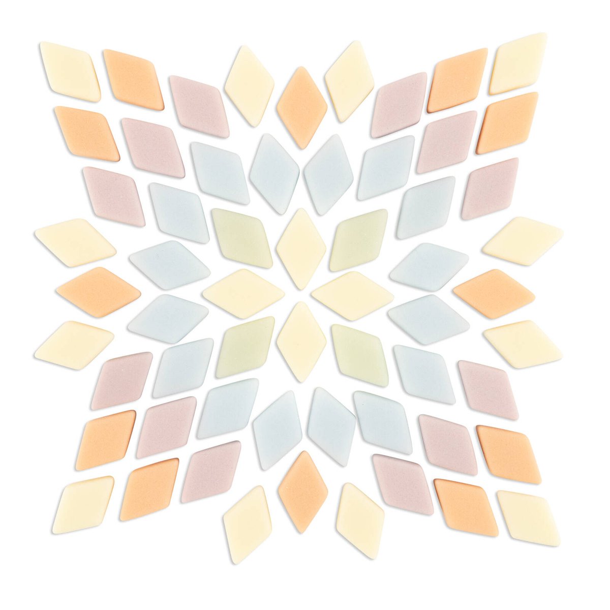 Mandala Art Tutti Frutti Pastel Diamond Glass Mosaic Tiles - Indoor & Outdoor, Kids 6+