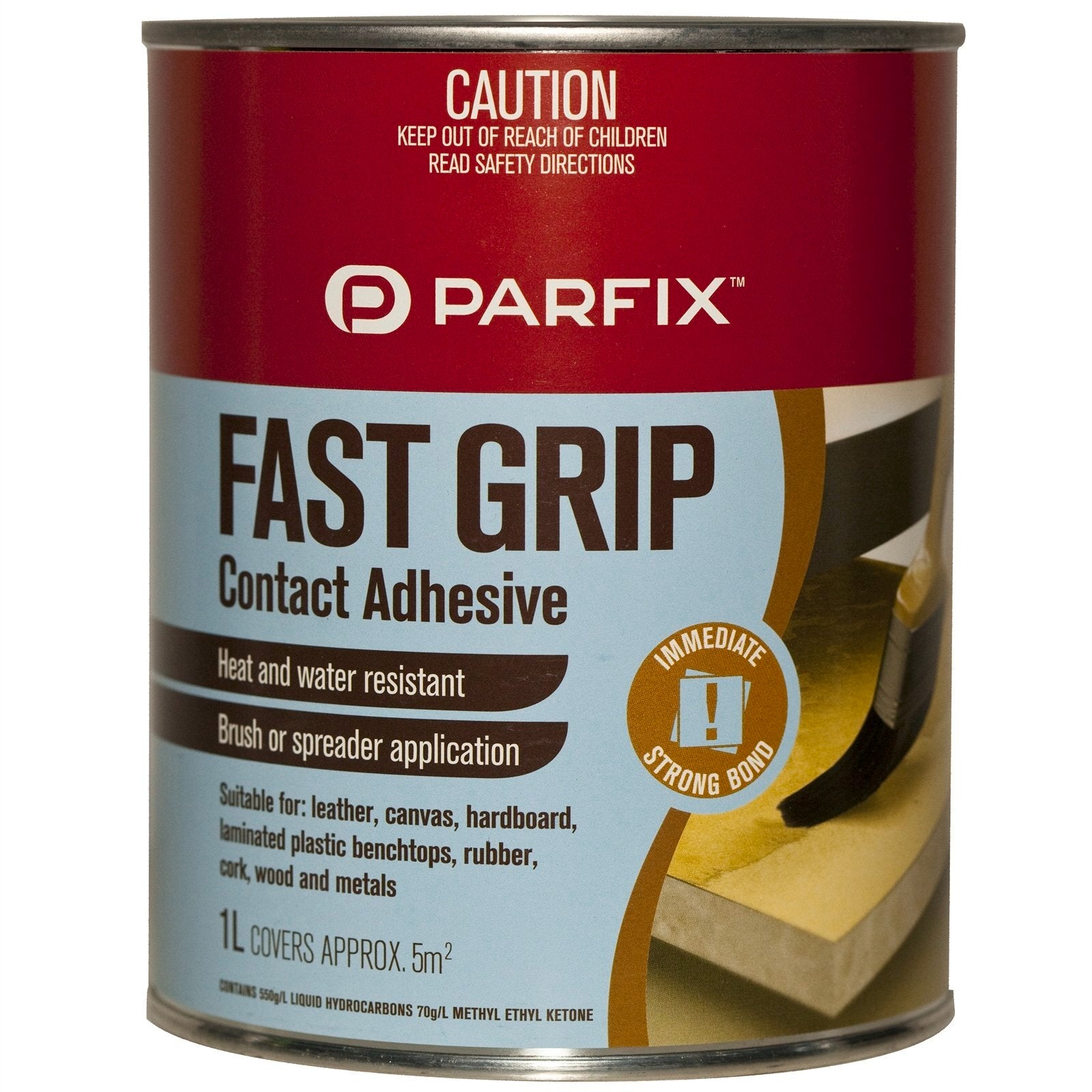 Parfix 1L Fast Grip Contact Adhesive - Tan, Solvent Resistant