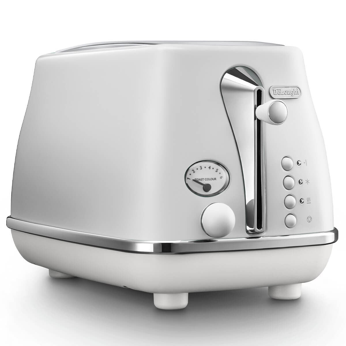 DeLonghi Icona Capitals 2 Slice Toaster - Sydney White, Electronic Browning Control - CTOC2003IW