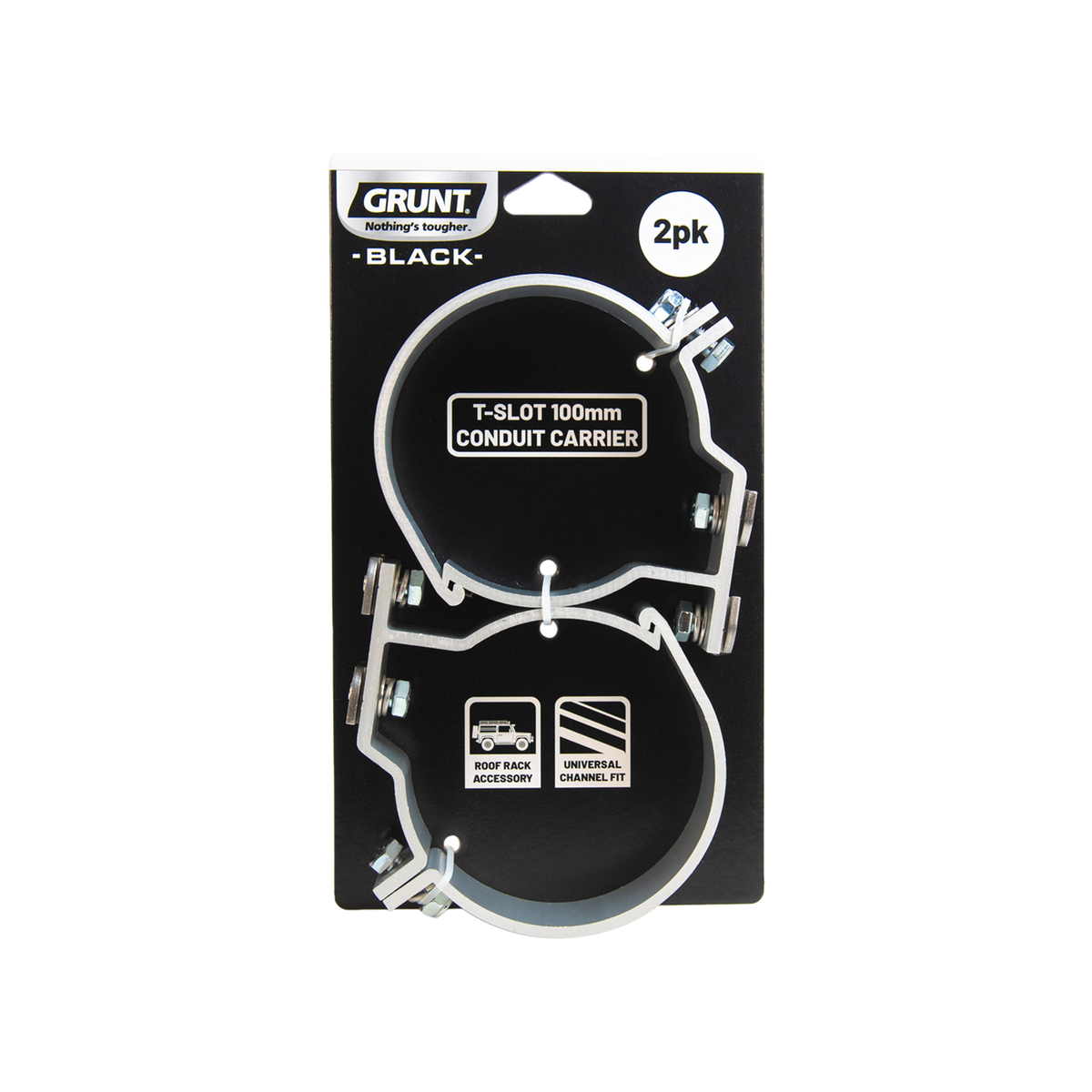 Grunt 100mm Universal T-Slot Conduit Carrier - 2 Pack