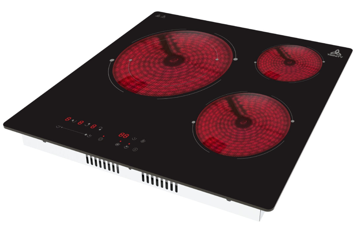 The Britex Group Trinity 60cm Ceramic Touch Control Cooktop - 3 Zones, Boost, 99-Minute Timer - TRC603