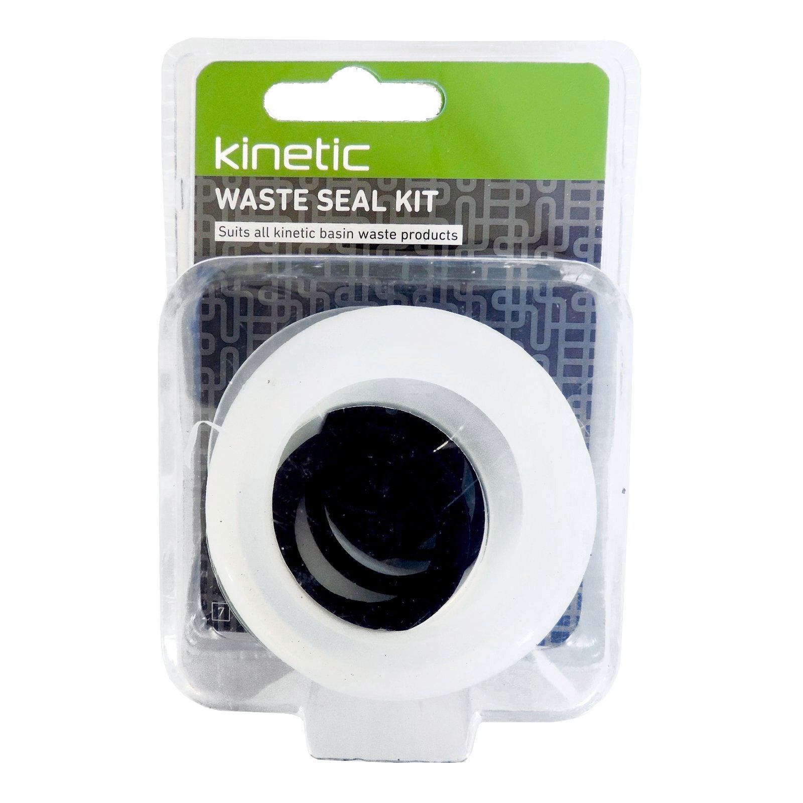Kinetic Multi Size Waste Seal Kit, Rubber, Black and Clear