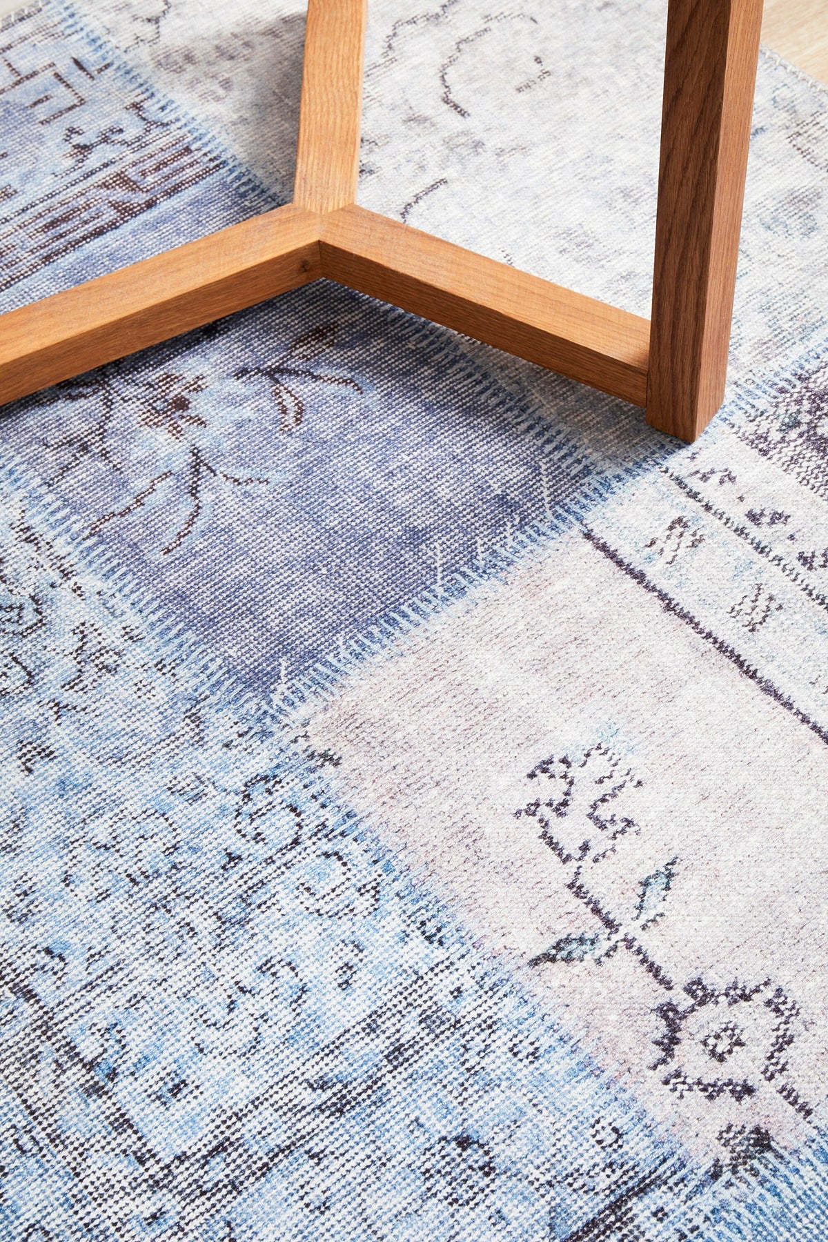 Rug Culture Illusions Large Power Loomed Rug 280x190cm - Denim Polyester - Cotton Backing - ILU121DENIM280X190