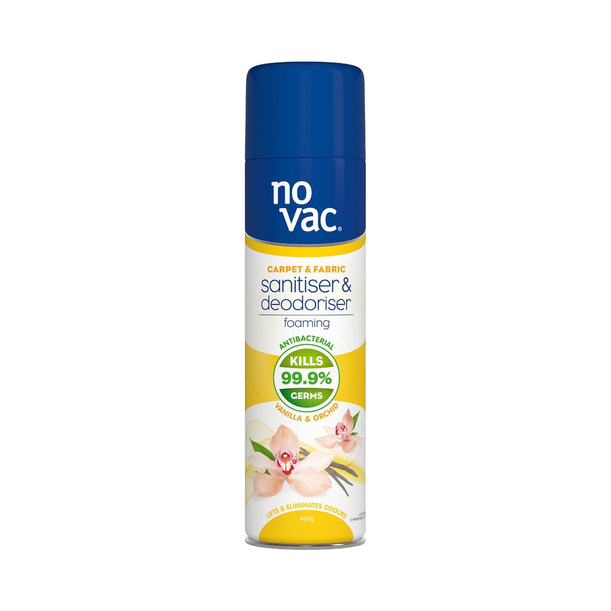 No Vac Foaming Carpet & Fabric Sanitiser & Deodoriser 460g, Vanilla & Orchid