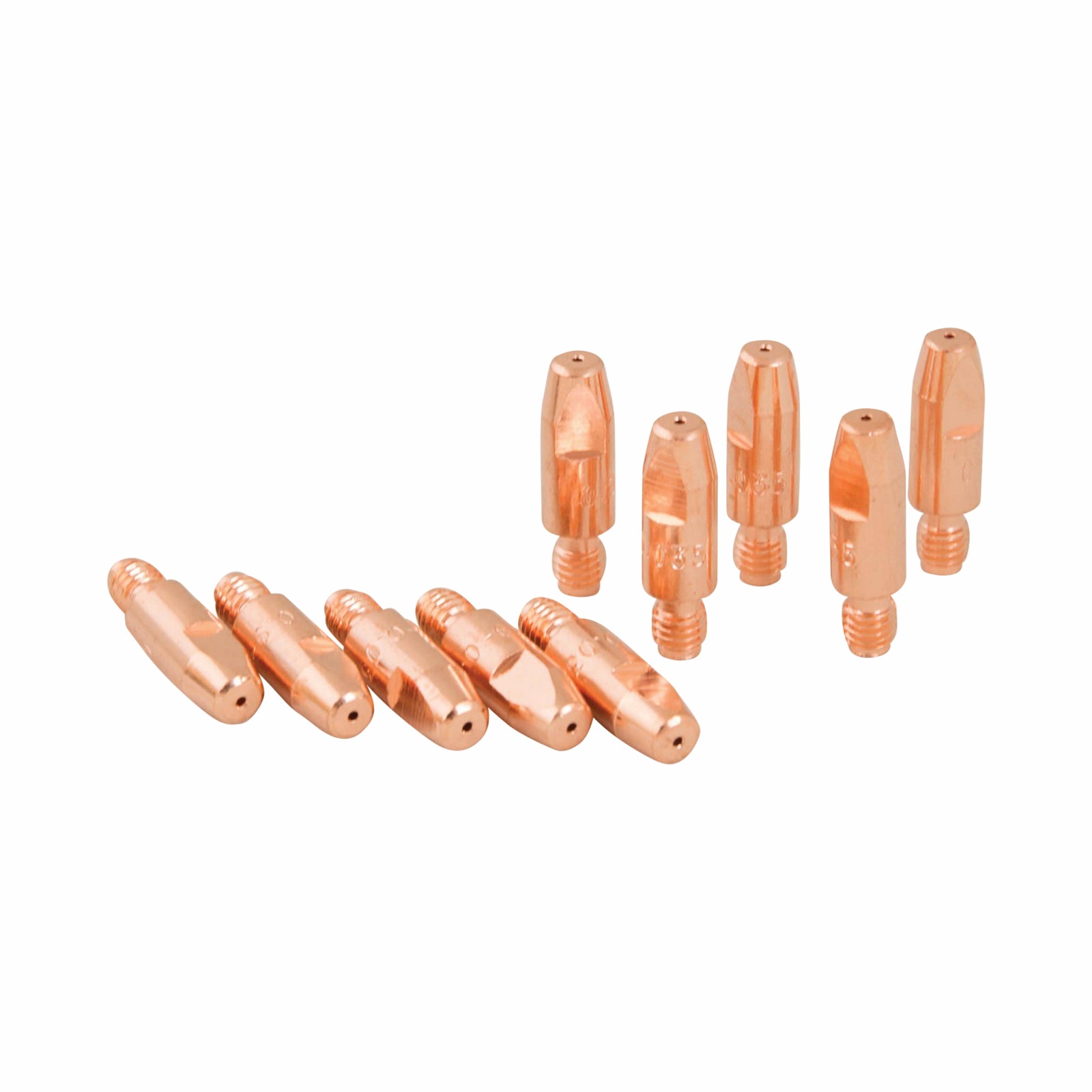 Bossweld 0.8mm Binzel Style M6 Heavy Duty MIG Contact Tips - 10 Pack
