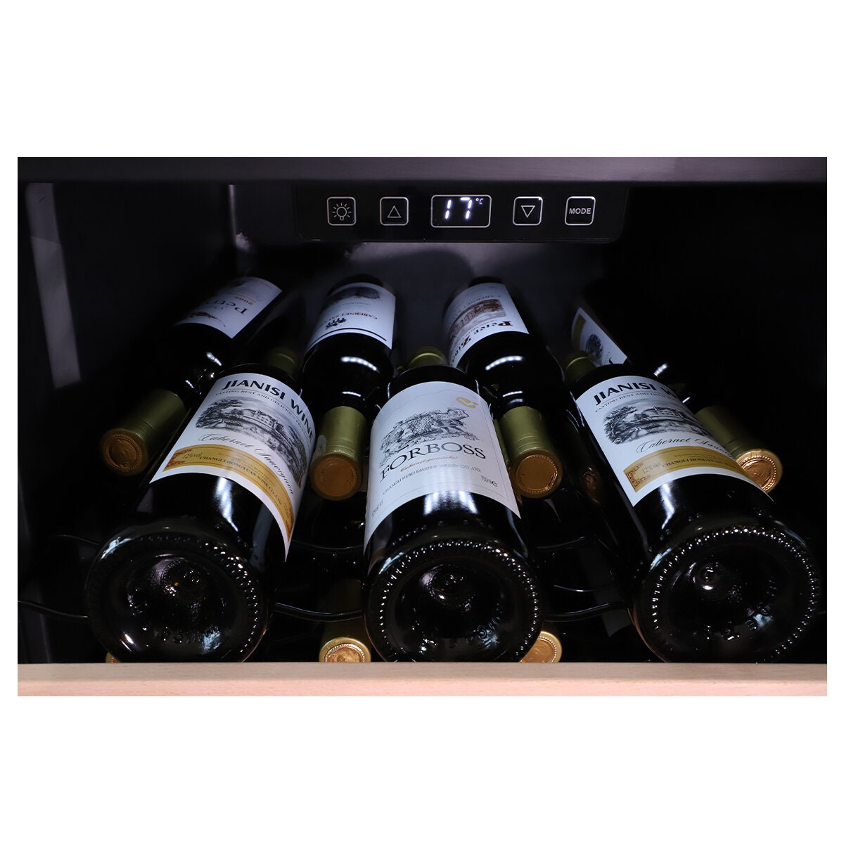 LeCavist 126L Single Zone 63 Bottle Wine Fridge - Black, Freestanding or Underbench, Frost Free - LKCV63N