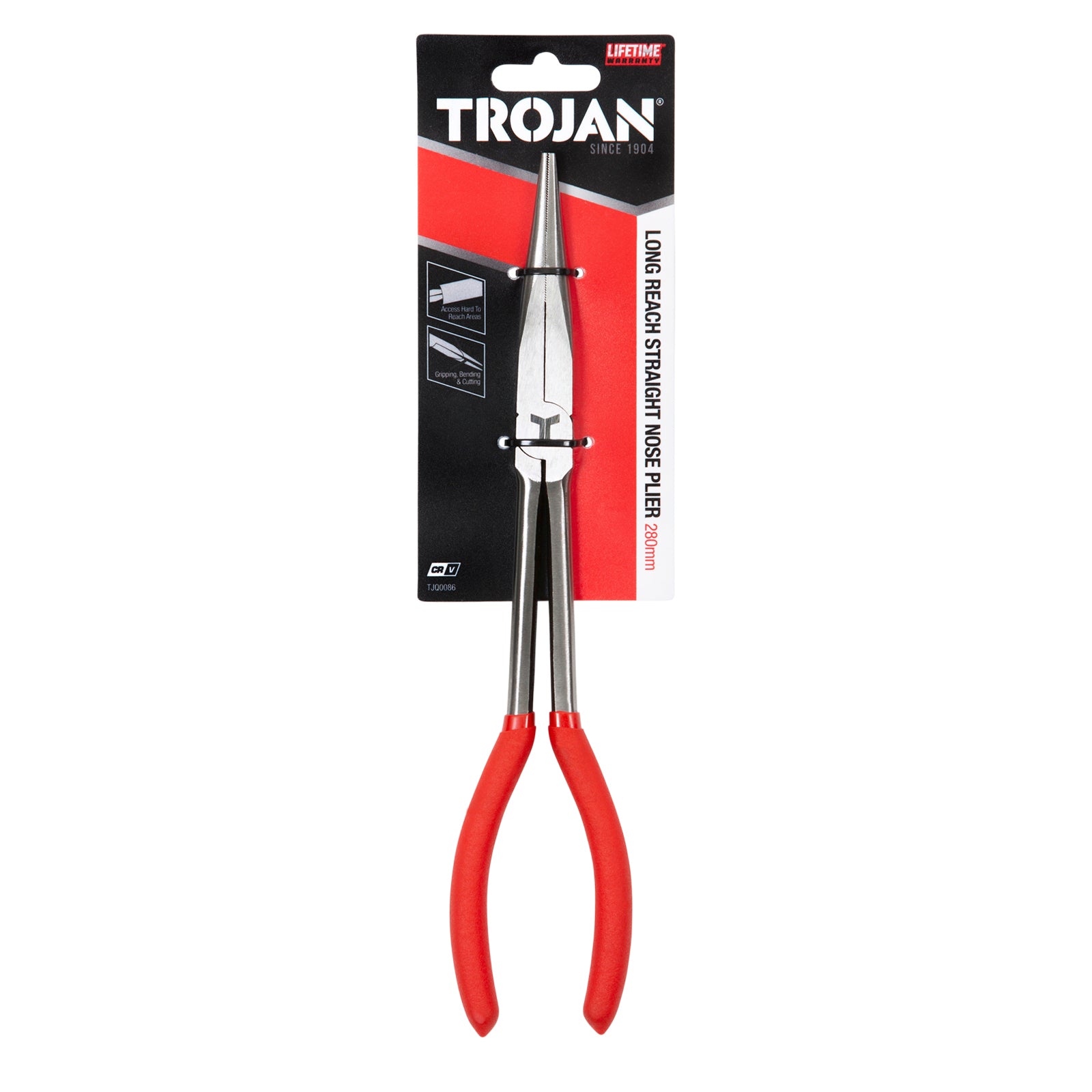 Trojan 280mm Long Reach Pliers CRV Straight Nose
