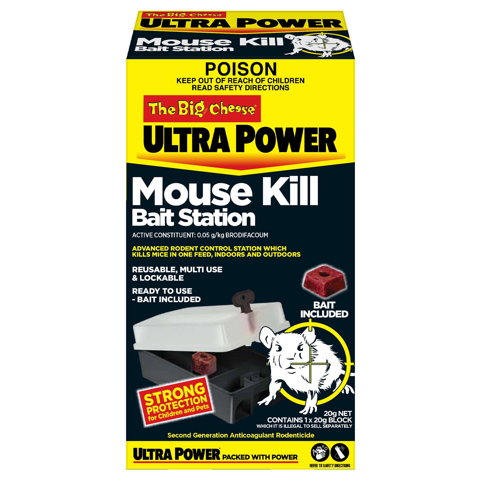 The Big Cheese Ultra Power Mouse Kill Bait Station 20g
