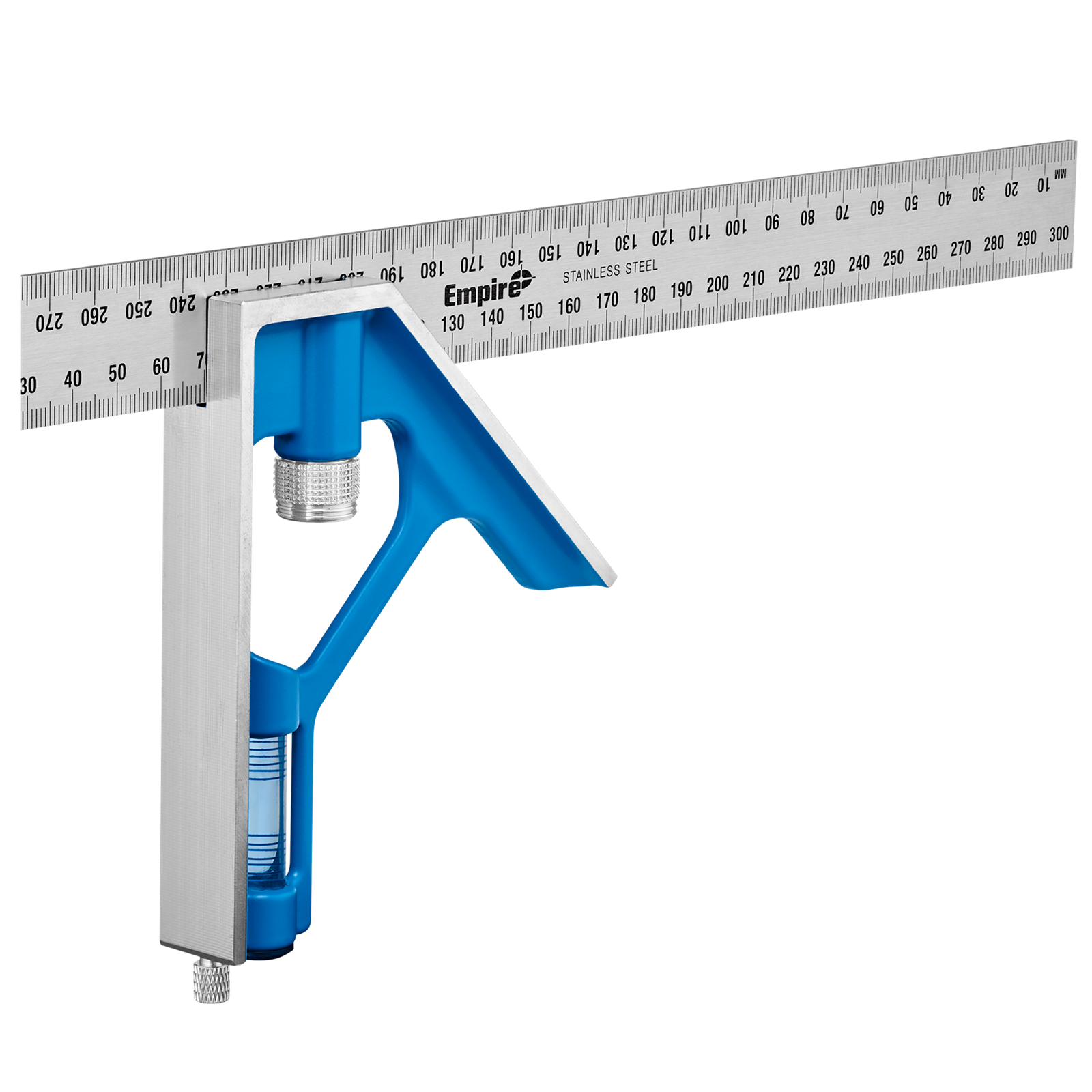 Empire 300mm True Blue Combination Square, Stainless Steel, Metric, Silver