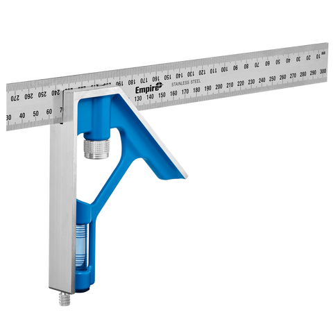Empire 300mm True Blue Combination Square, Stainless Steel, Metric, Silver