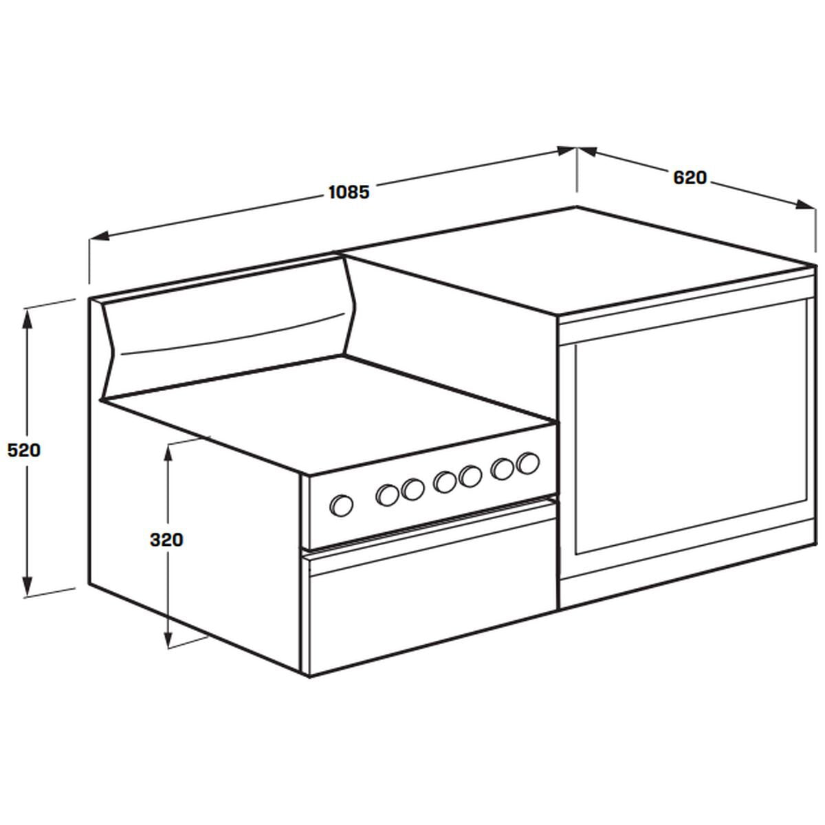 Westinghouse 80L elevated electric oven and 4-zone hob - White, separate grill, easy-clean - WDE132WC-R