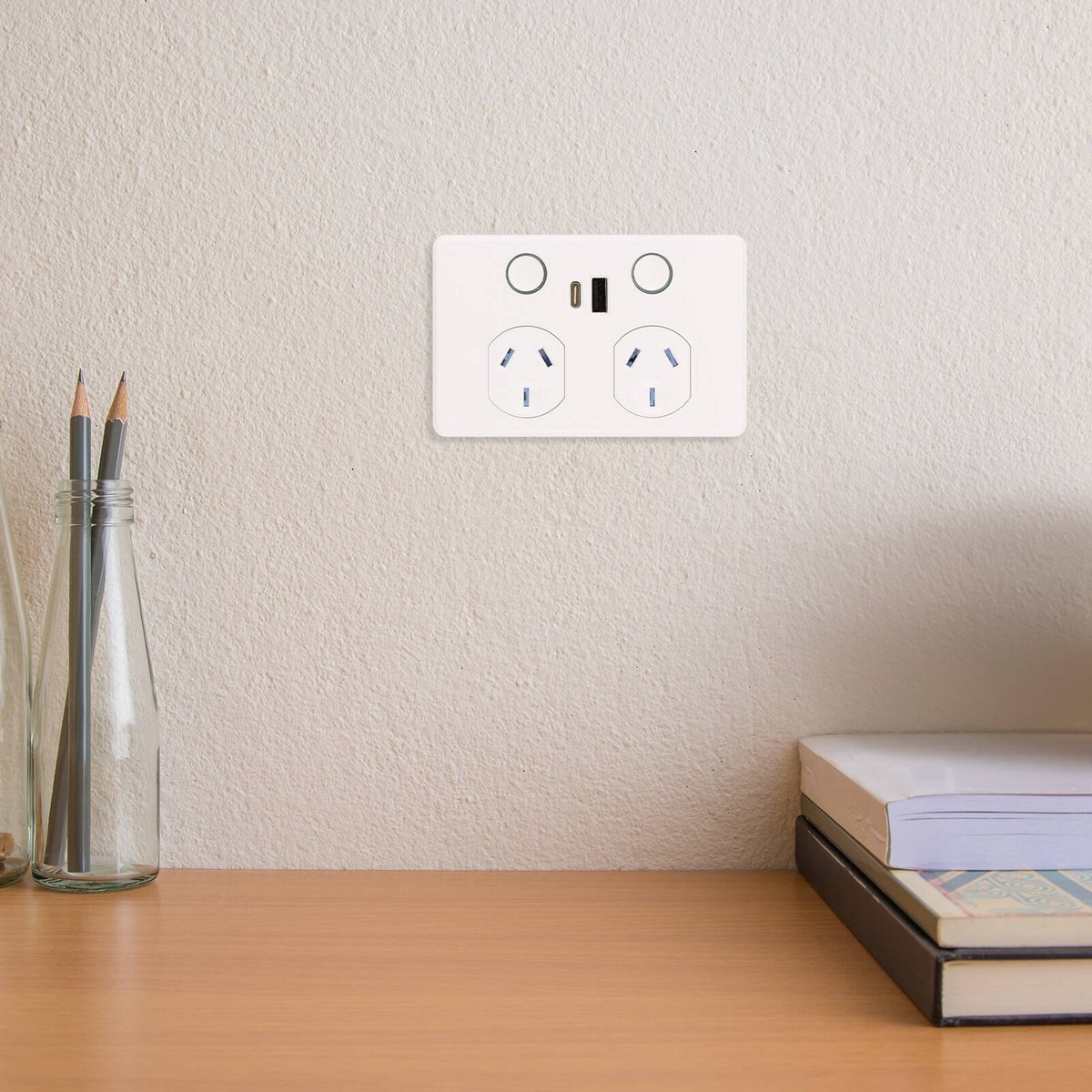 DETA Touch Double Power Point with USB-A & USB-C PD20W Fast Charging Indoor