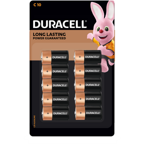 Duracell Coppertop C 1.5V Alkaline Battery 10 Pack