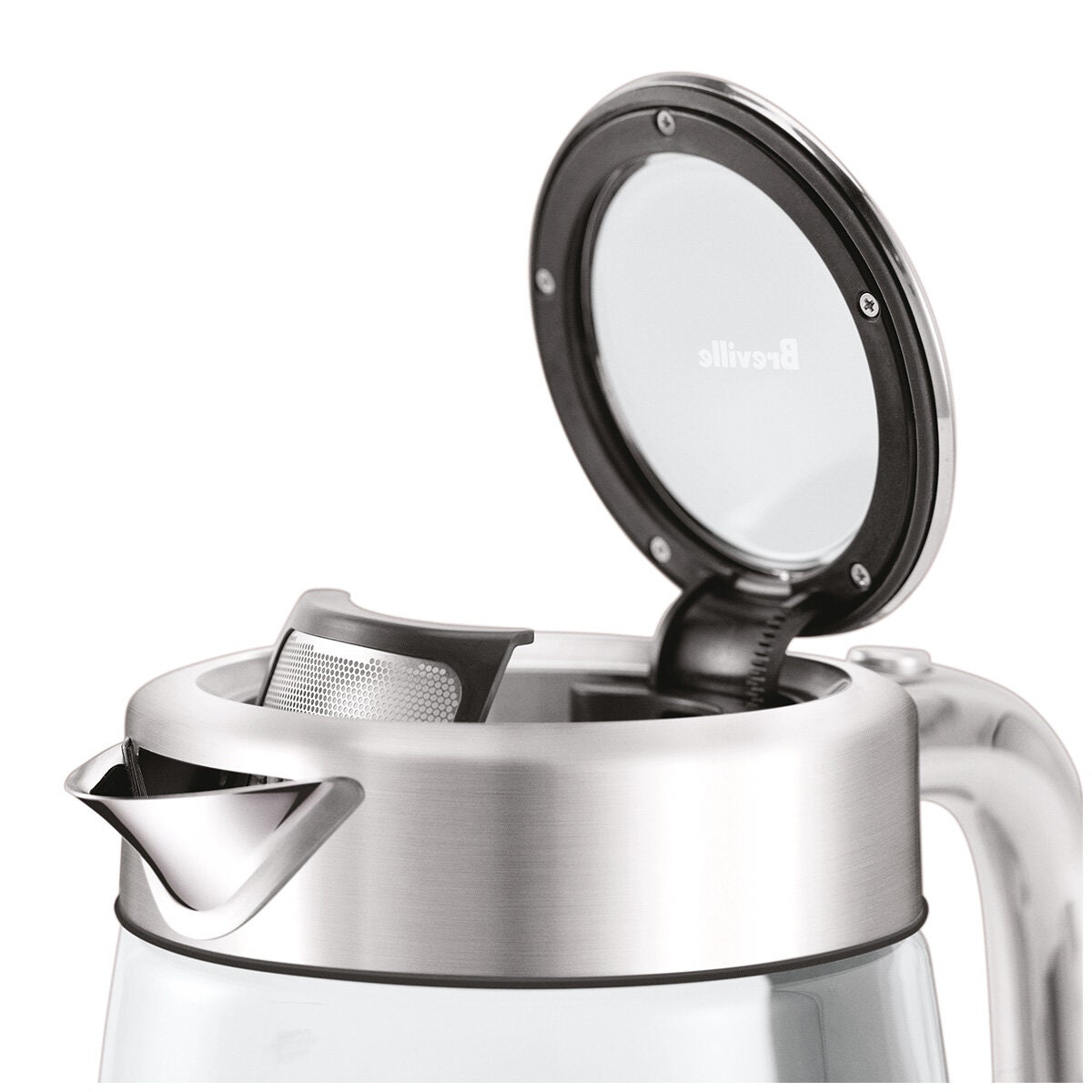 Breville the Smart Crystal Luxe Glass Kettle - Five Temperature Settings, Keep Warm, 2400W - BKE855BSS