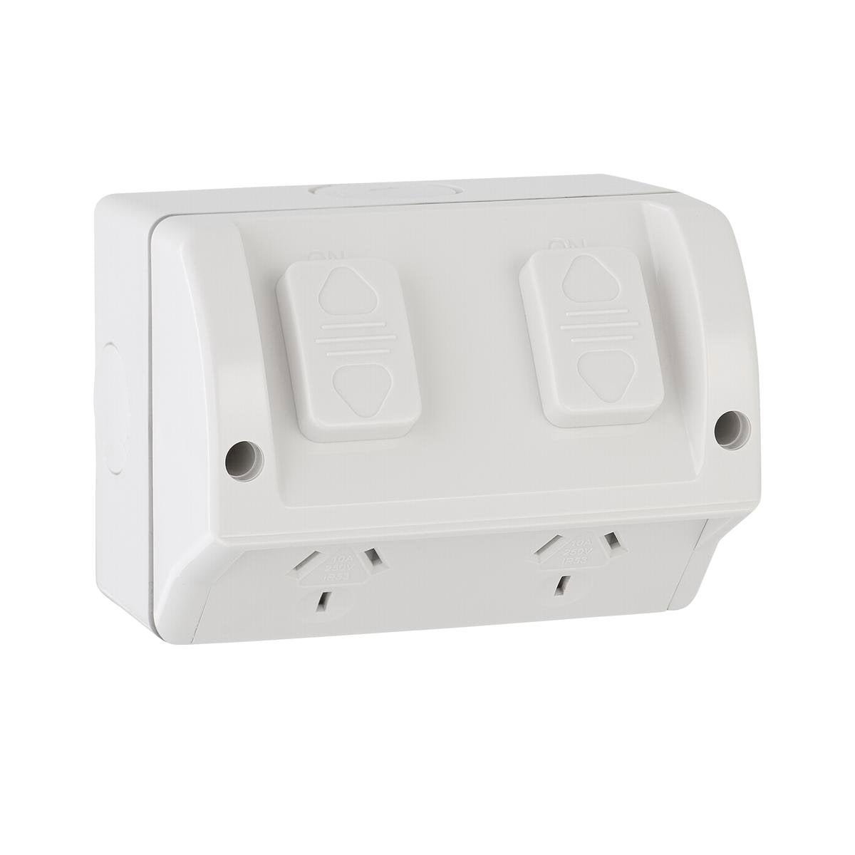 DETA Double Weatherproof Power Point 10A 240V Polycarbonate Indoor/Outdoor 6294B