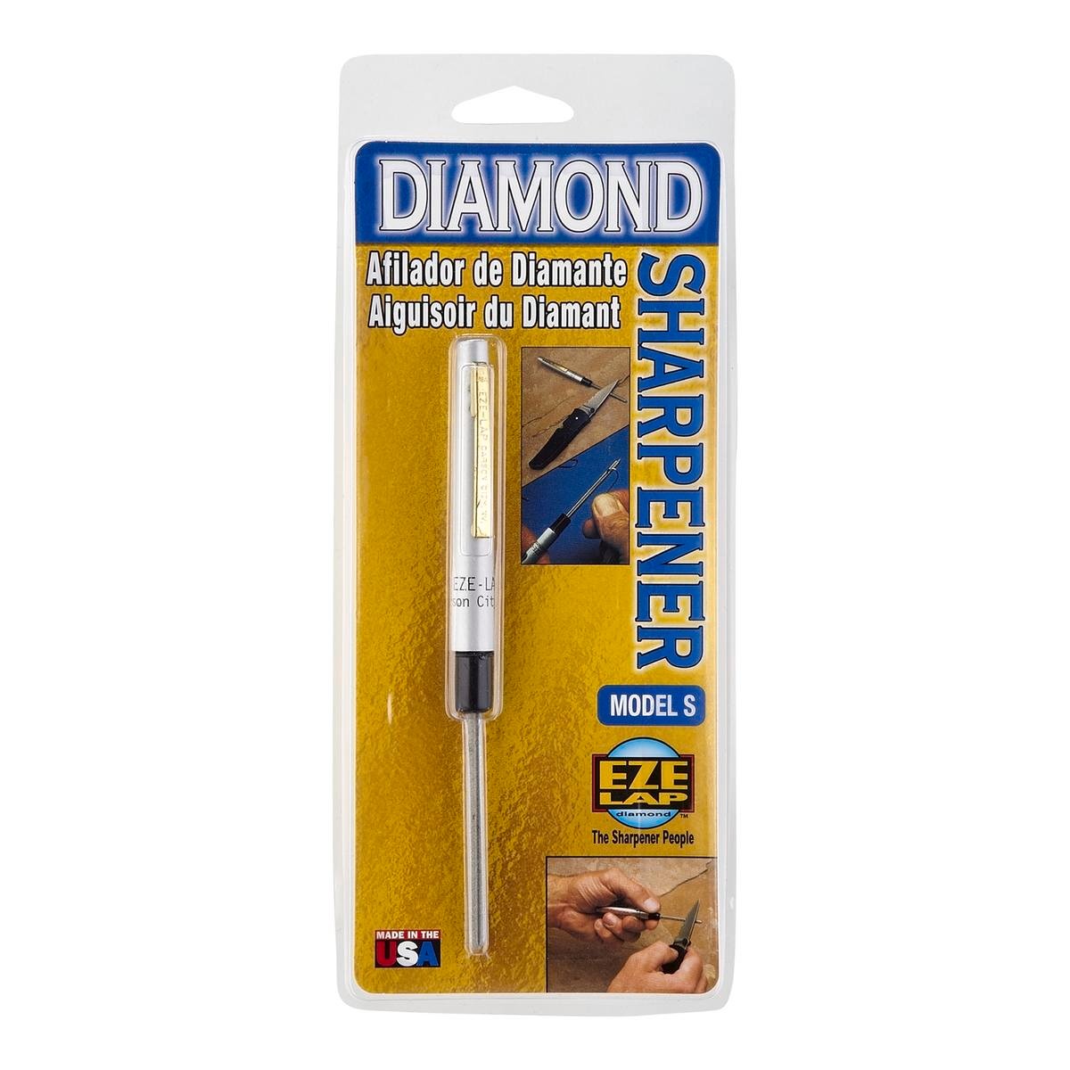 Eze-Lap Diamond Pen Type Sharpener - Grooved Steel Shaft with Cap