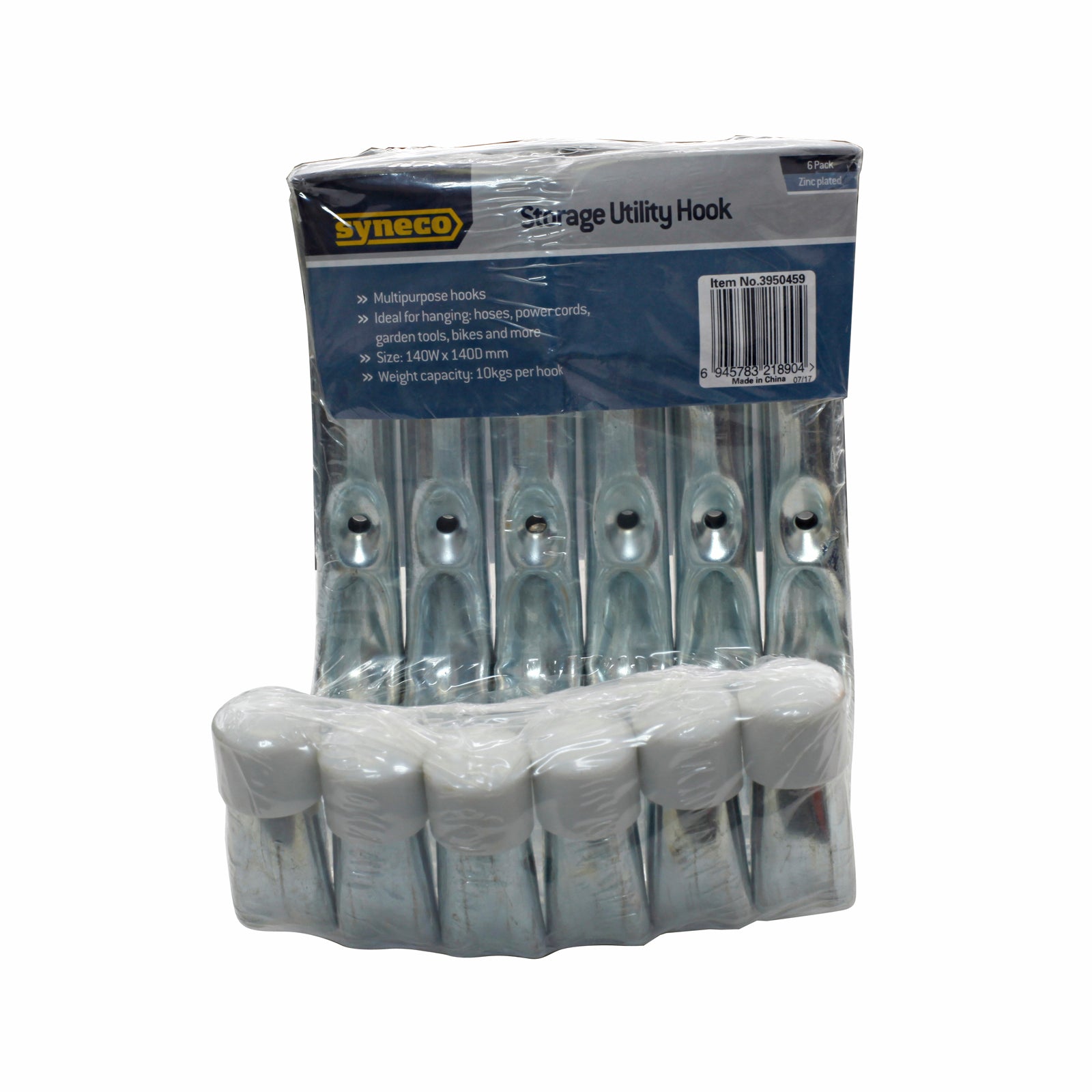 Syneco Zinc Plated Steel Storage Utility Hook - 6 Pack