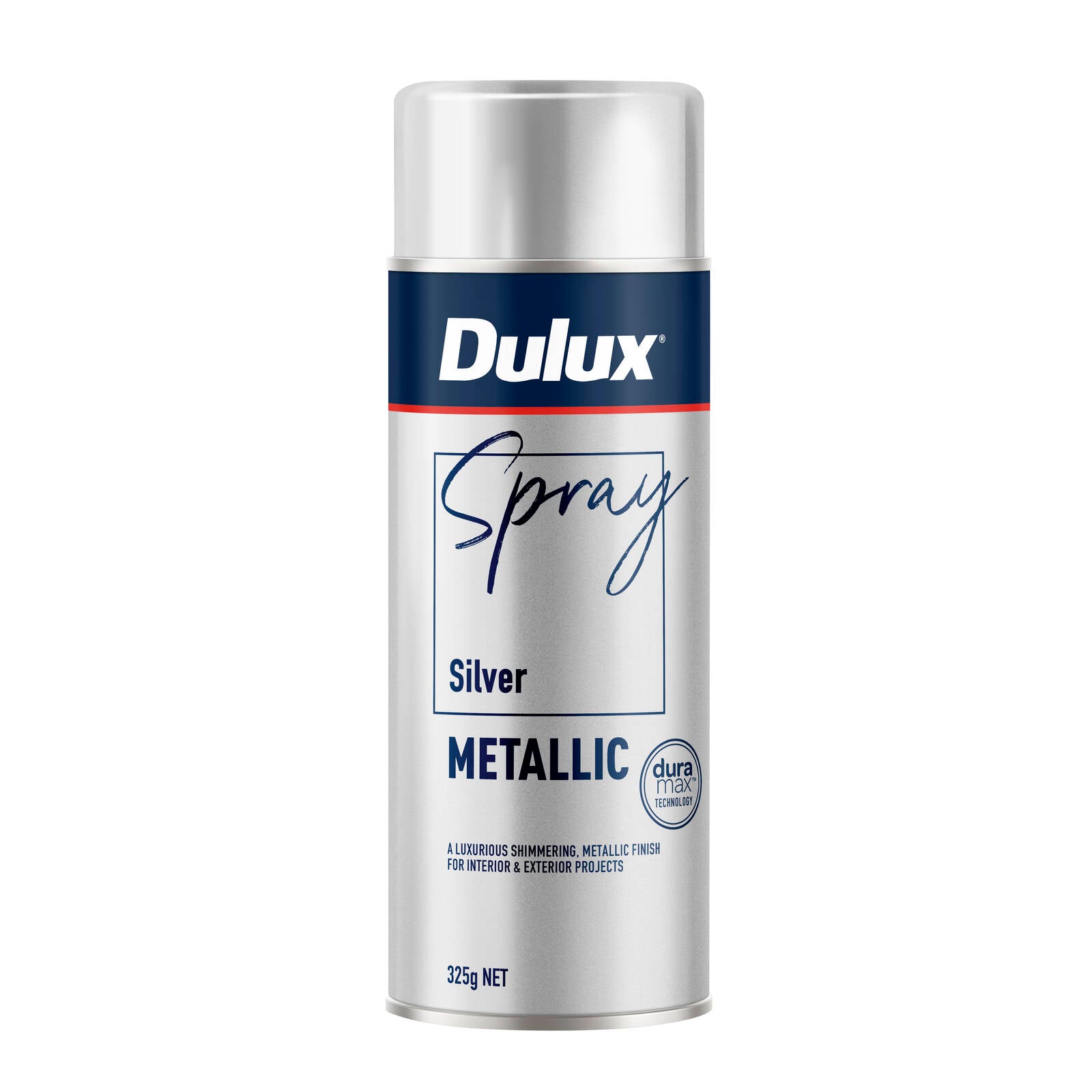 Dulux 325g Silver Metallic Effects Spray Paint, Decorative Metallic Finish for Metal, Wood & Plastic
