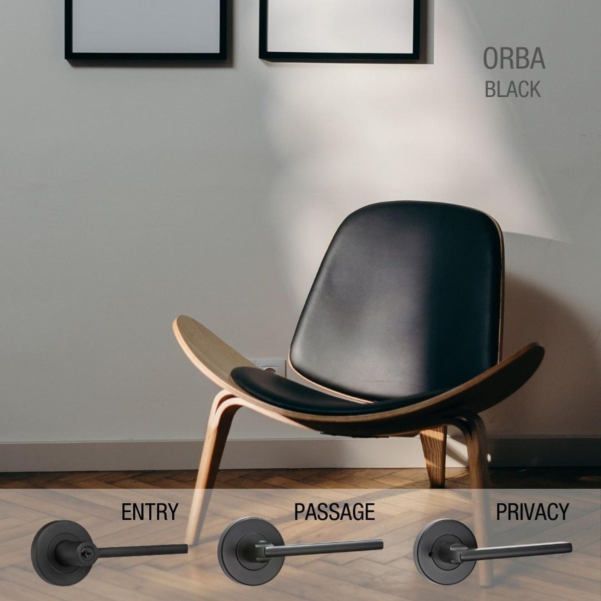 Lemaar Orba Passage Set Black Zinc Interior D Strike