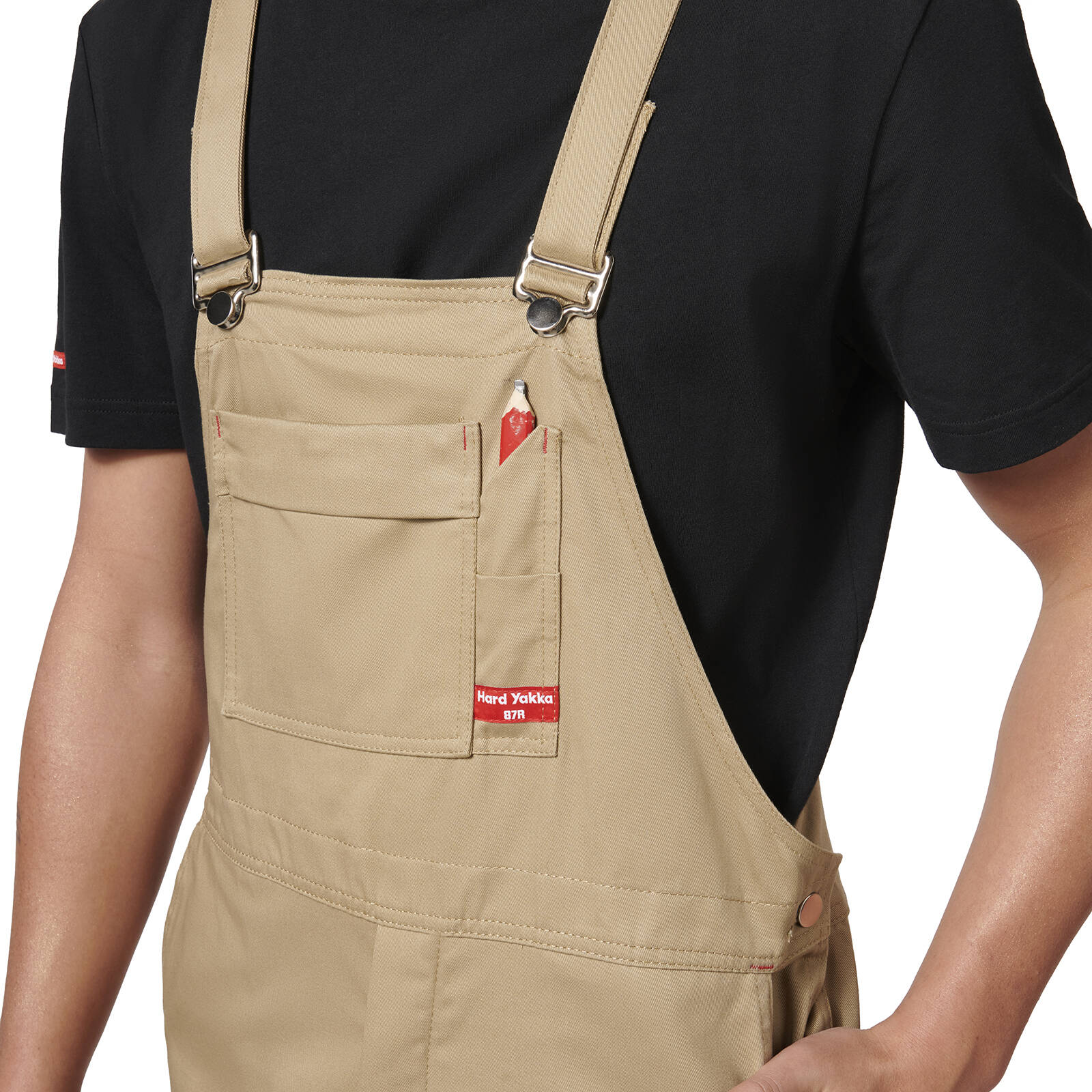 Hard Yakka Khaki Cotton Drill Bib & Brace Overalls, Men's Size 107, 290gsm