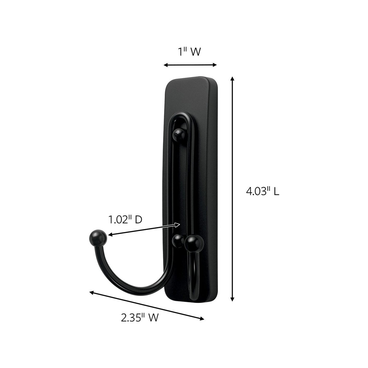 Command Matte Black Adhesive Hooks - Damage Free, 3 Pack Combo