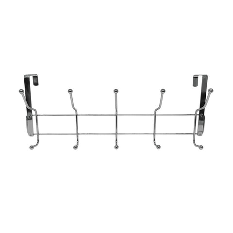 Adoored 10 Hook Over-The-Door Deco Hook Rack Steel - Chrome