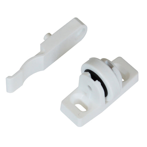 Kaboodle Corner Door Roller Catch - White Plastic 85mm Anti-Sag Cabinet Guide