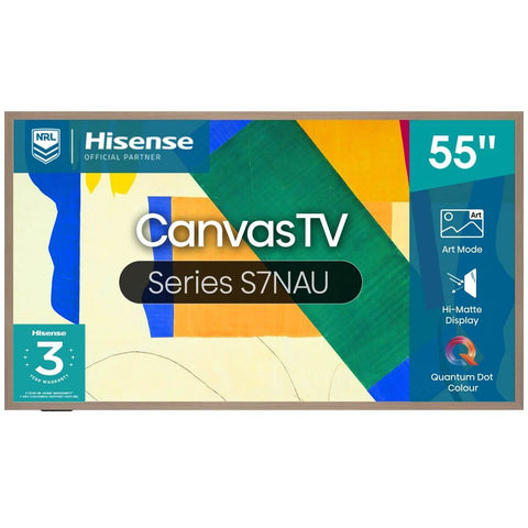 Hisense 55 Inch Canvas S7NAU 4K QLED Smart TV - 144Hz, Dolby Vision, HDR10+ - 55S7NAU