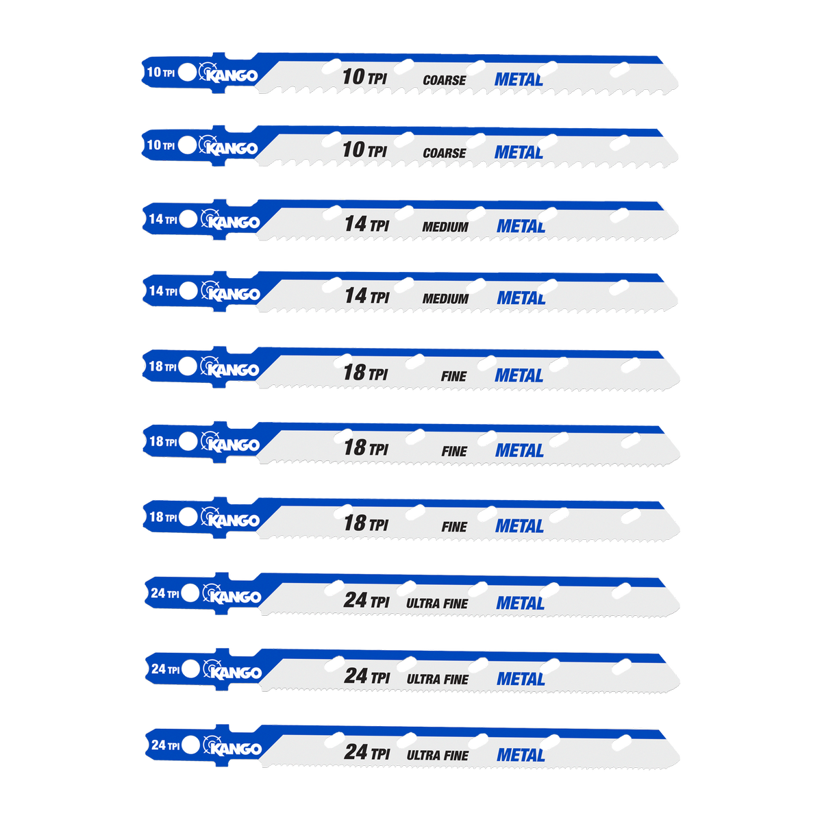 Kango 10 Piece Metal Jigsaw Blade Set - Bi-Metal - 102mm x 13mm x 124mm - Precision Cutting - SuperSaverAU - view 2