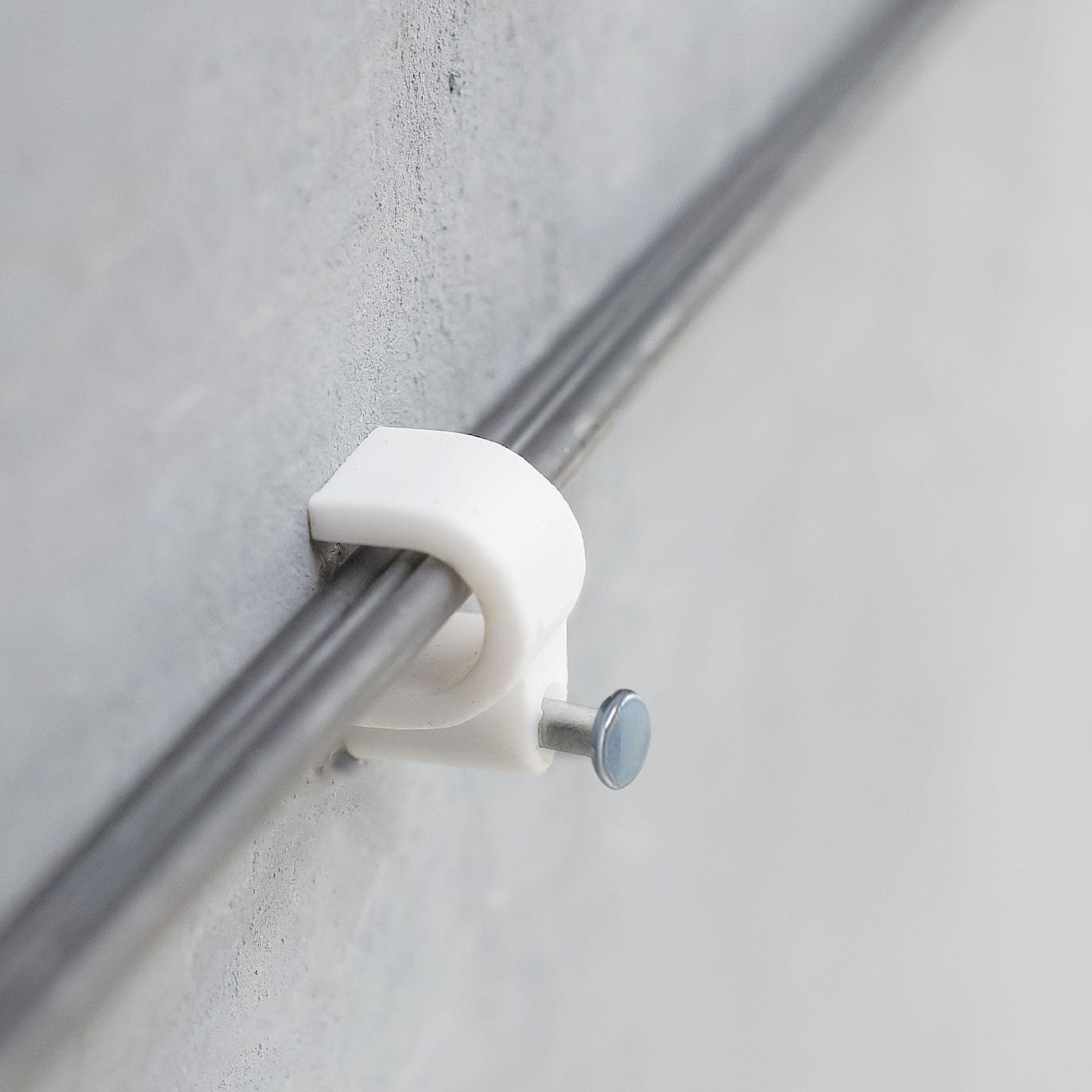 DETA 6mm White Round Cable Clips - 20 Pack