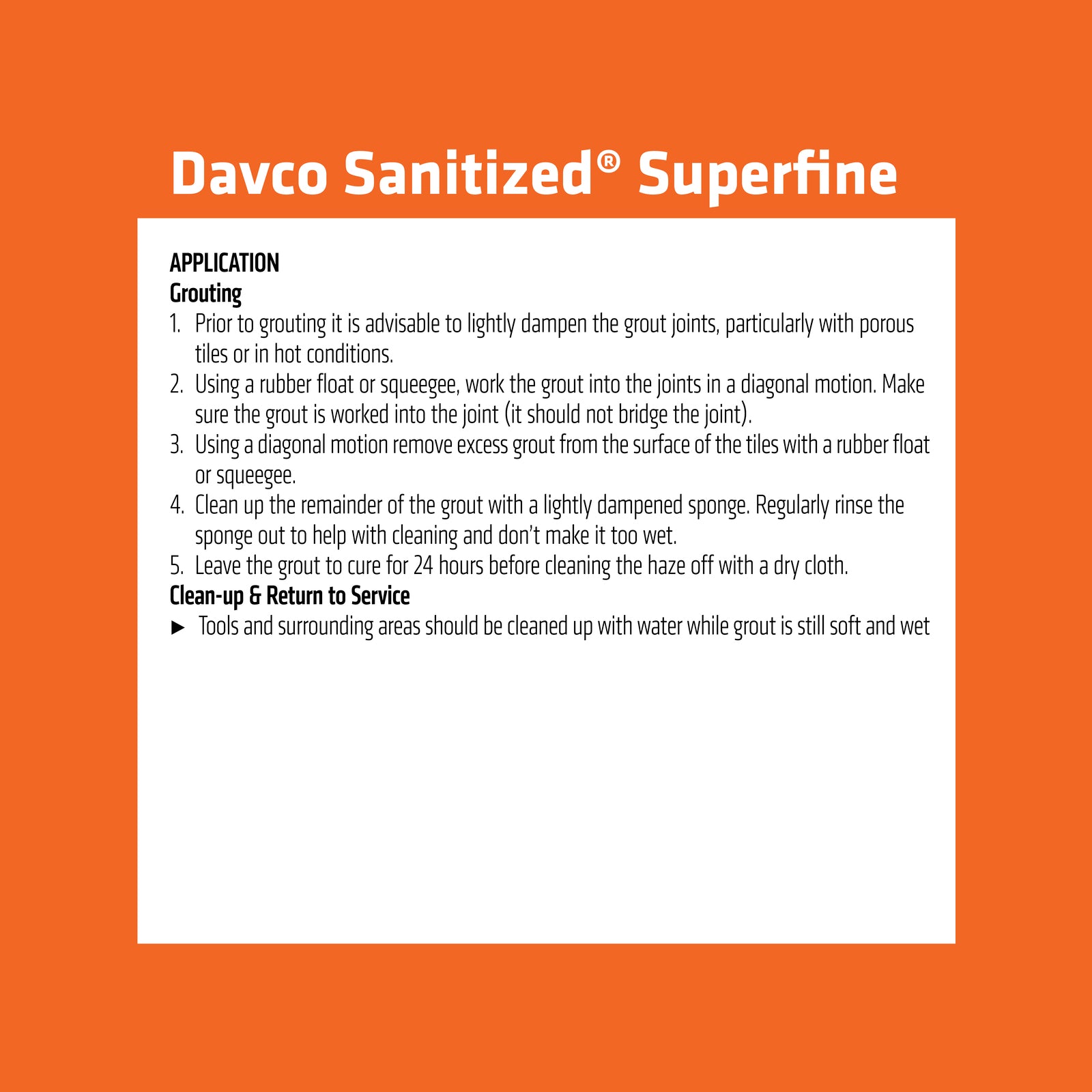 Davco 1.5kg Bright White Superfine Sanitized Grout - Cement Based, Mould Resistant, Wall