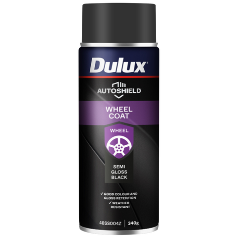 Dulux Autoshield 340g Satin Black Wheel Coat Spray Paint for Car Wheels
