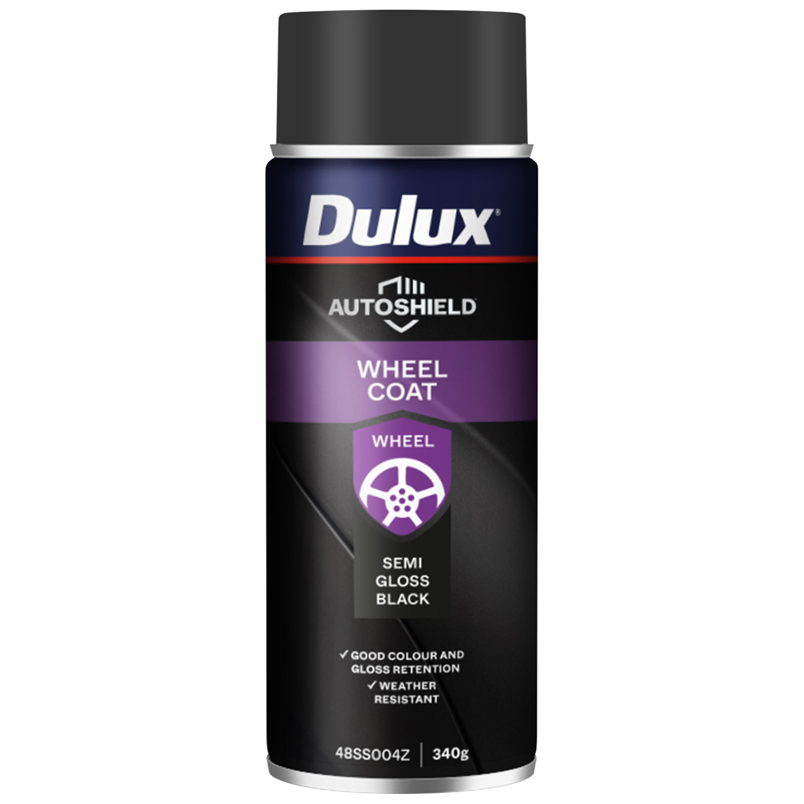 Dulux Autoshield 340g Satin Black Wheel Coat Spray Paint for Car Wheels