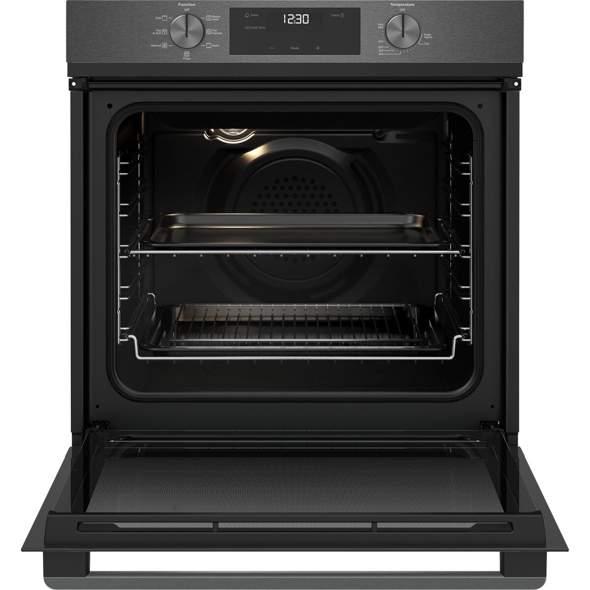 Westinghouse 60cm multi-function oven - 80L, dark stainless steel, fast heat up, timer - WVE6515DD