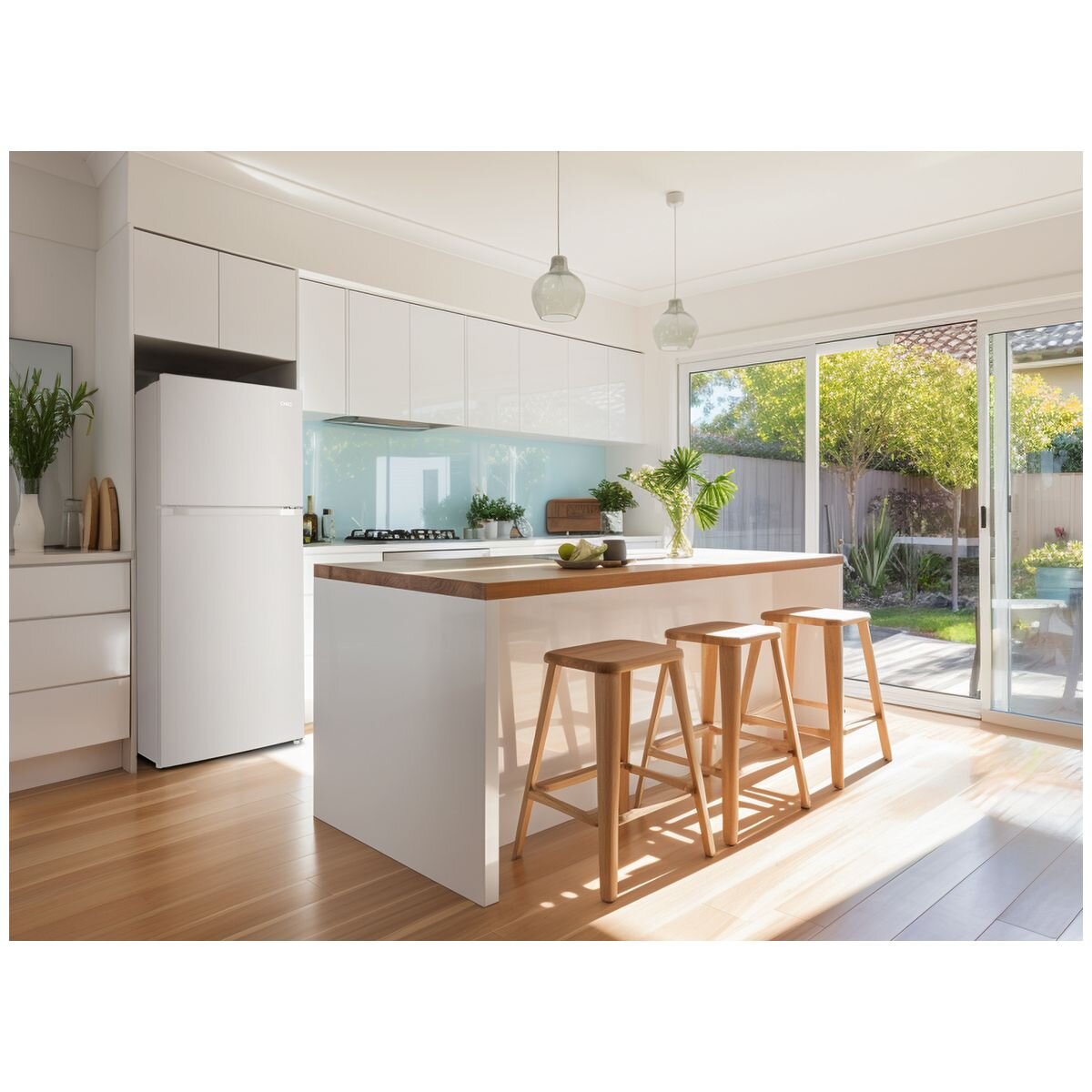 CHiQ 515L Top Mount Refrigerator - White with Two Humidity Crispers and Inverter Compressor - CTM515NW4