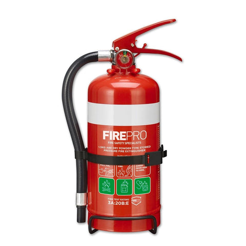 FirePro 1.5kg Dry Powder Fire Extinguisher Red Wall Mountable