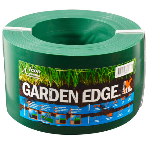 Icon Plastics 150mm x 10m Green Garden Edge