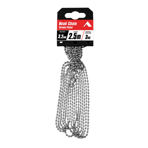 Pinnacle 3.2mm x 2.5m Chrome Plated Bead Chain for Roller Blinds