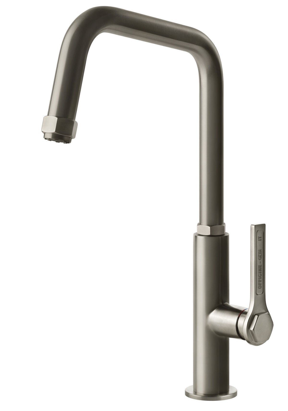 Gessi Kitchen Mixer Tap - Brushed Nickel, 360 Degree Swivel Spout, 4 Star WELS - 60051BN