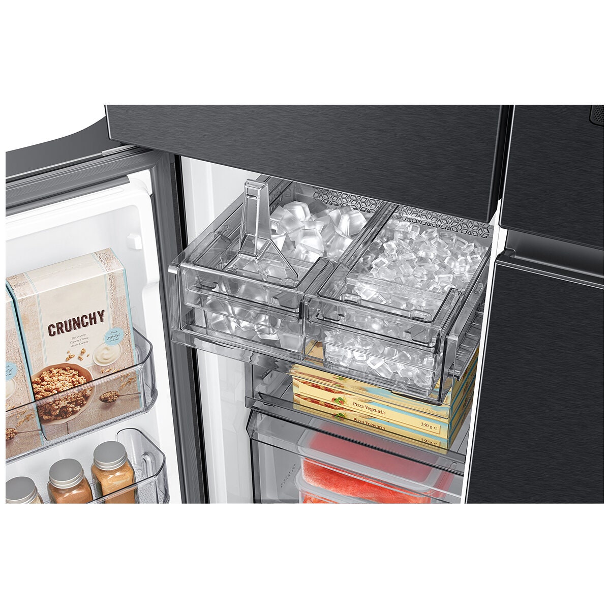 Samsung 636L AI Family Hub French Door Fridge - Matte Black, Internal Beverage Centre - SRF9400BFH