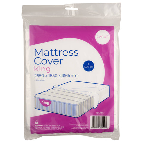 Packz Clear Plastic King Mattress Cover 2550 x 1850 x 350mm