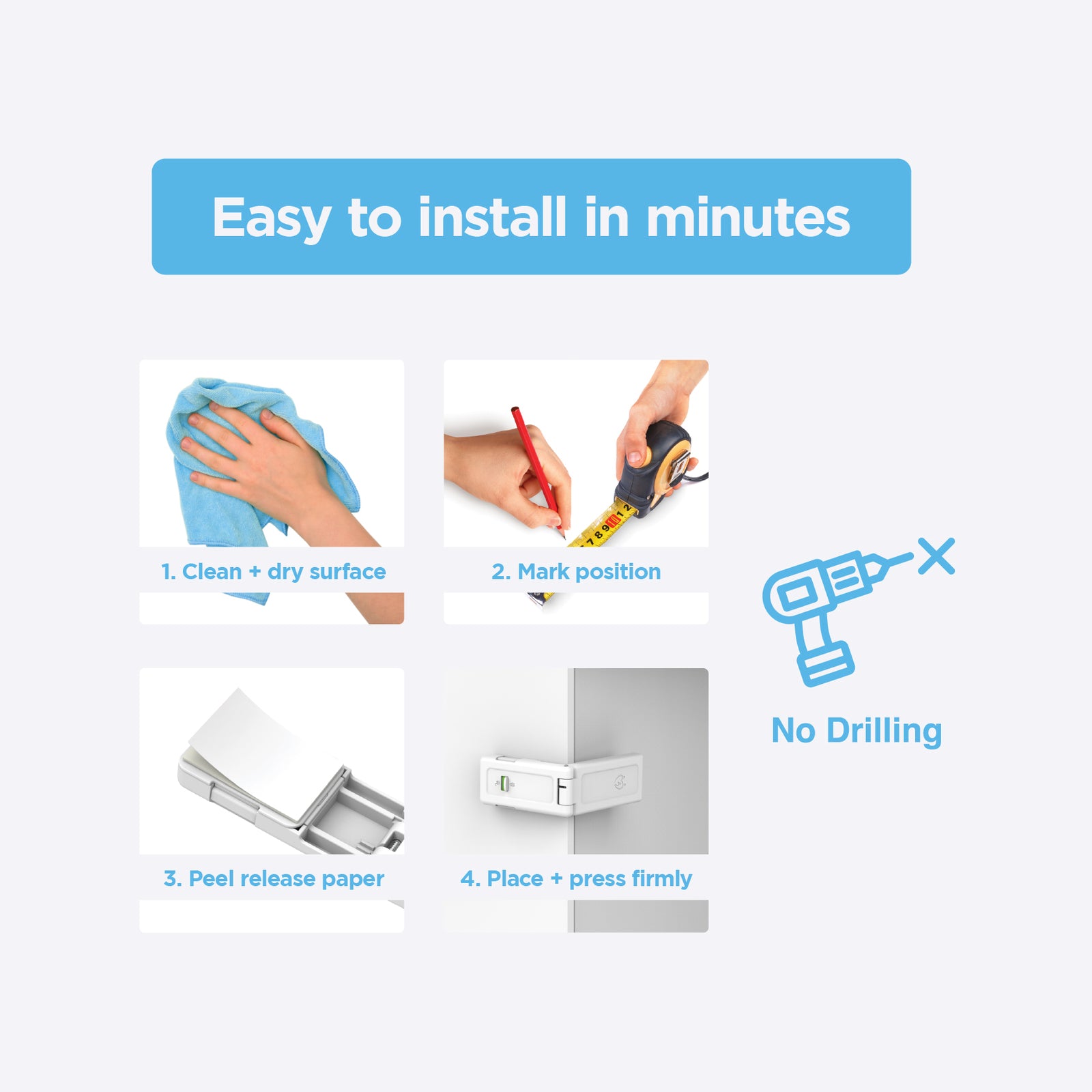 Perma Child Safety Ultimate Corner & Appliance Lock Self-Adhesive - 4 Pack
