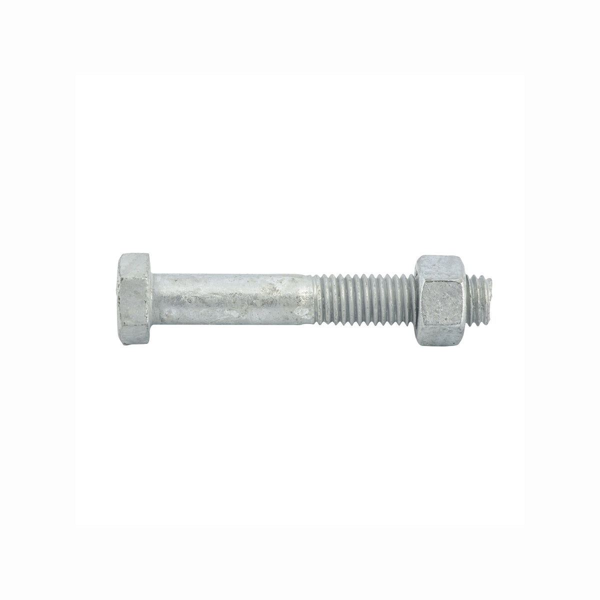 Zenith M12 x 75mm Hot Dip Galvanised Hex Head Bolt & Nut - 4.6 Grade Steel
