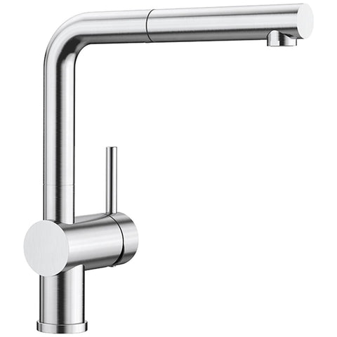 Blanco Pull-Out Mixer Tap - PVD Steel Finish - Extendable Spray Head - 5 Star Water Rating - 526785