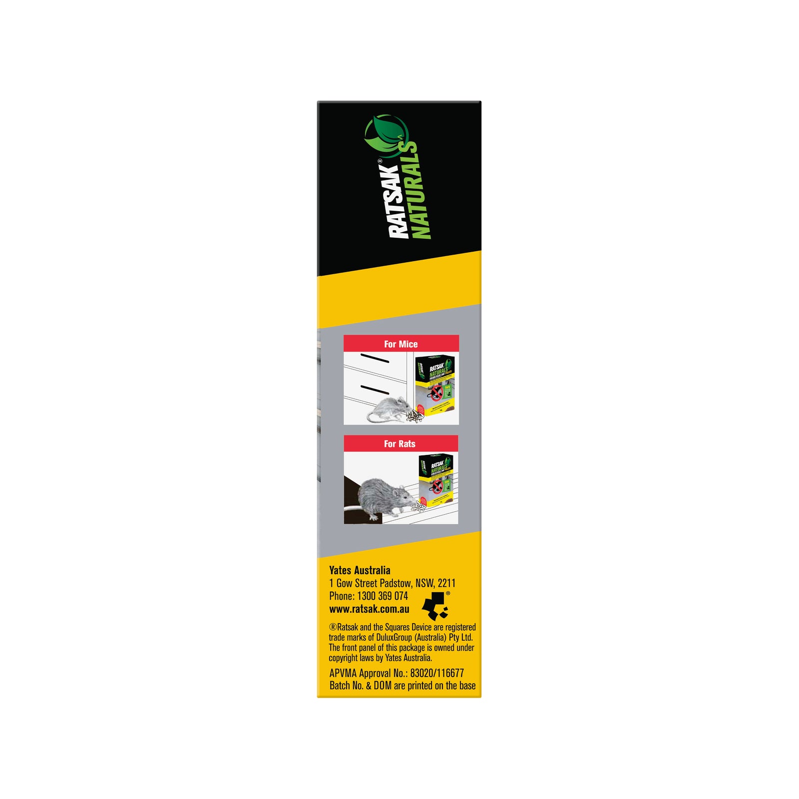 RATSAK 224g Naturals Rodenticide Bait Pellets Indoor