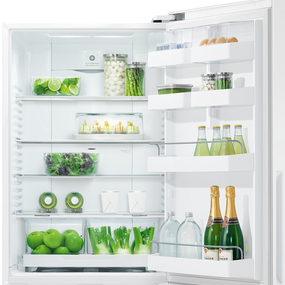Fisher & Paykel Series 5 413L Bottom Mount Fridge - White Finish, Right Hinge, ActiveSmart - RF442BRPW6