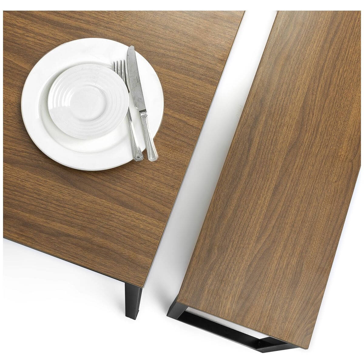 Zinus Louis 3 Piece Dining Set - Table and Two Benches, Seats Four, Steel Frame - AU-TS-4830